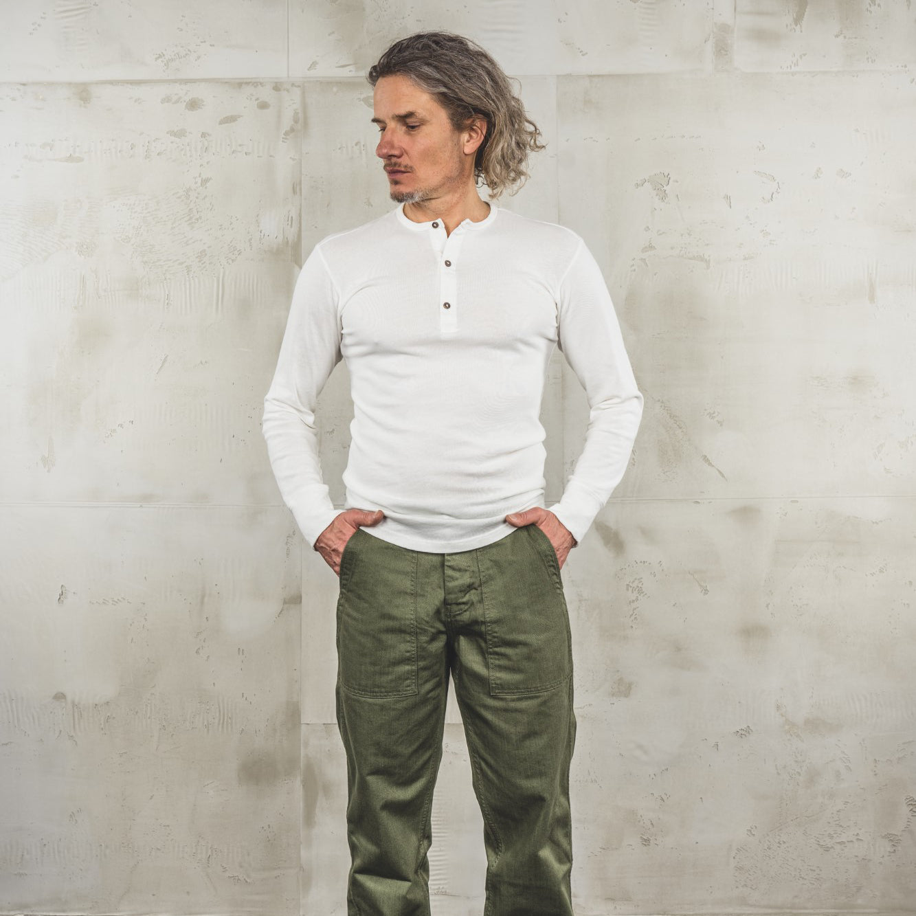 1927 Henley Long Sleeve - Ecru