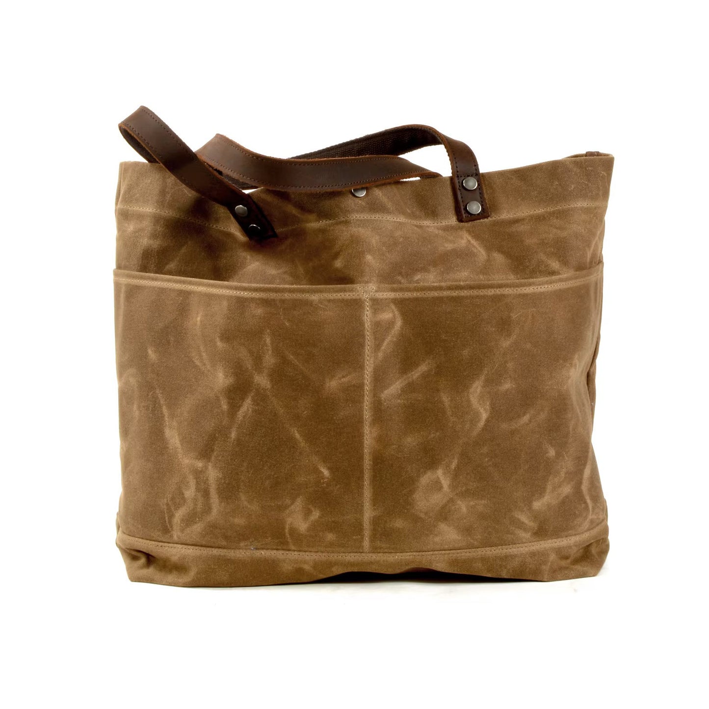 Waxed Canvas Travel Tote Bag - Rust