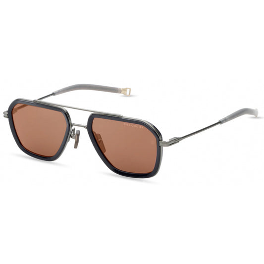 LSA433-A-01 - Brushed Silver Navy / Brown Polarised