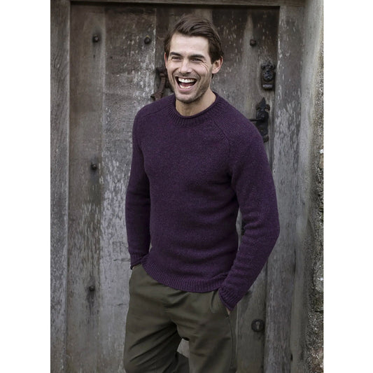 Roll Edge Merino Sweater - Elderberry