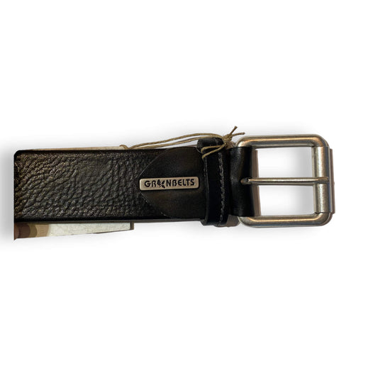 Lewis Buffalo Silver Brass Buckle  - Black - 4cm