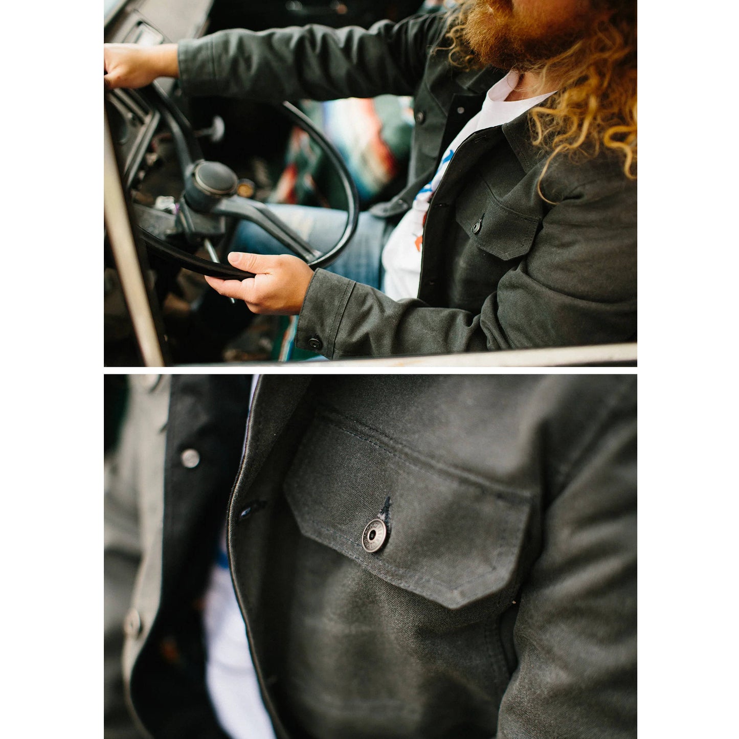 Mechaniker Jacke gewachst – Anthrazit
