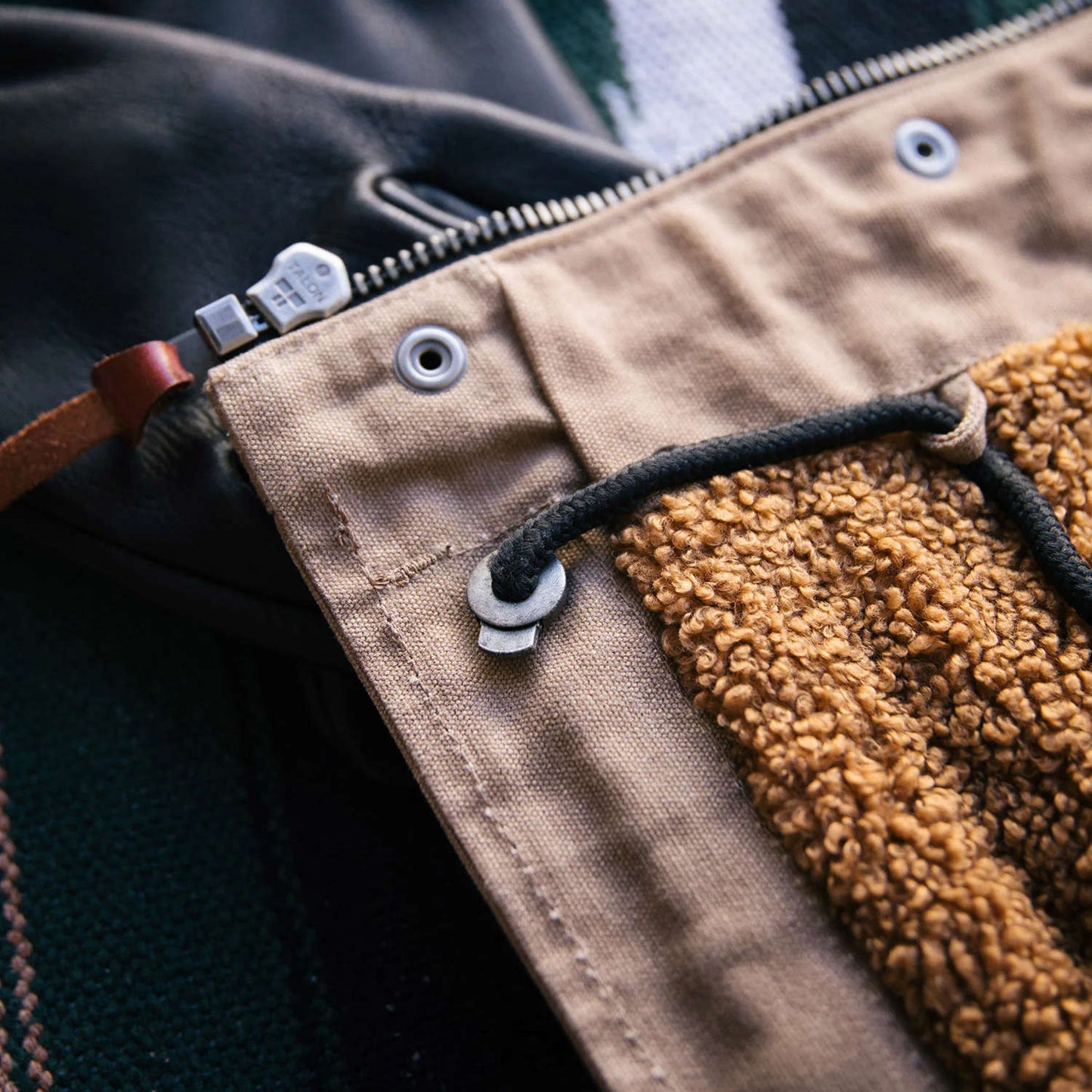 Iron and Resin Nautilus Wax Deck Jacket Tan detail