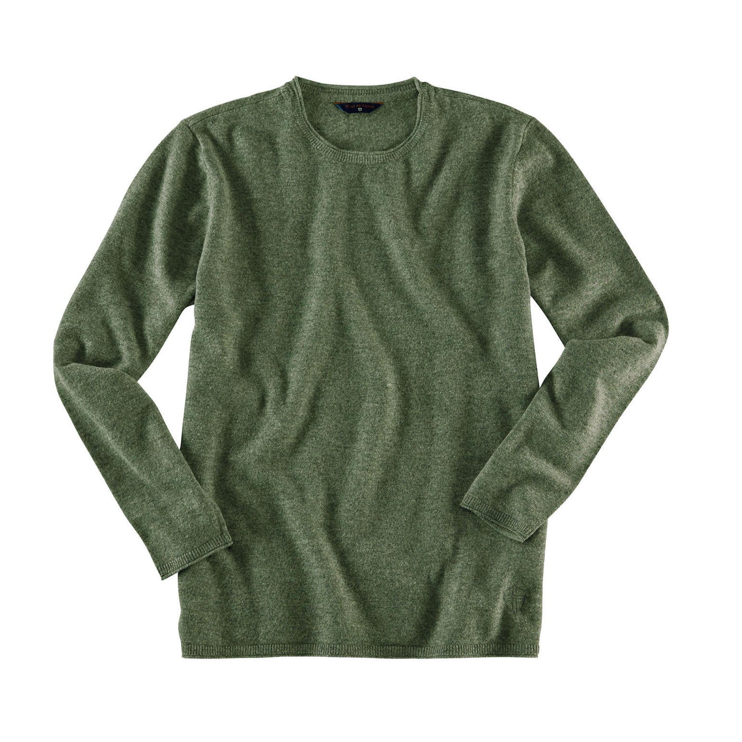 Blue de Genes Monte Knit Cotton Linen Crewneck army