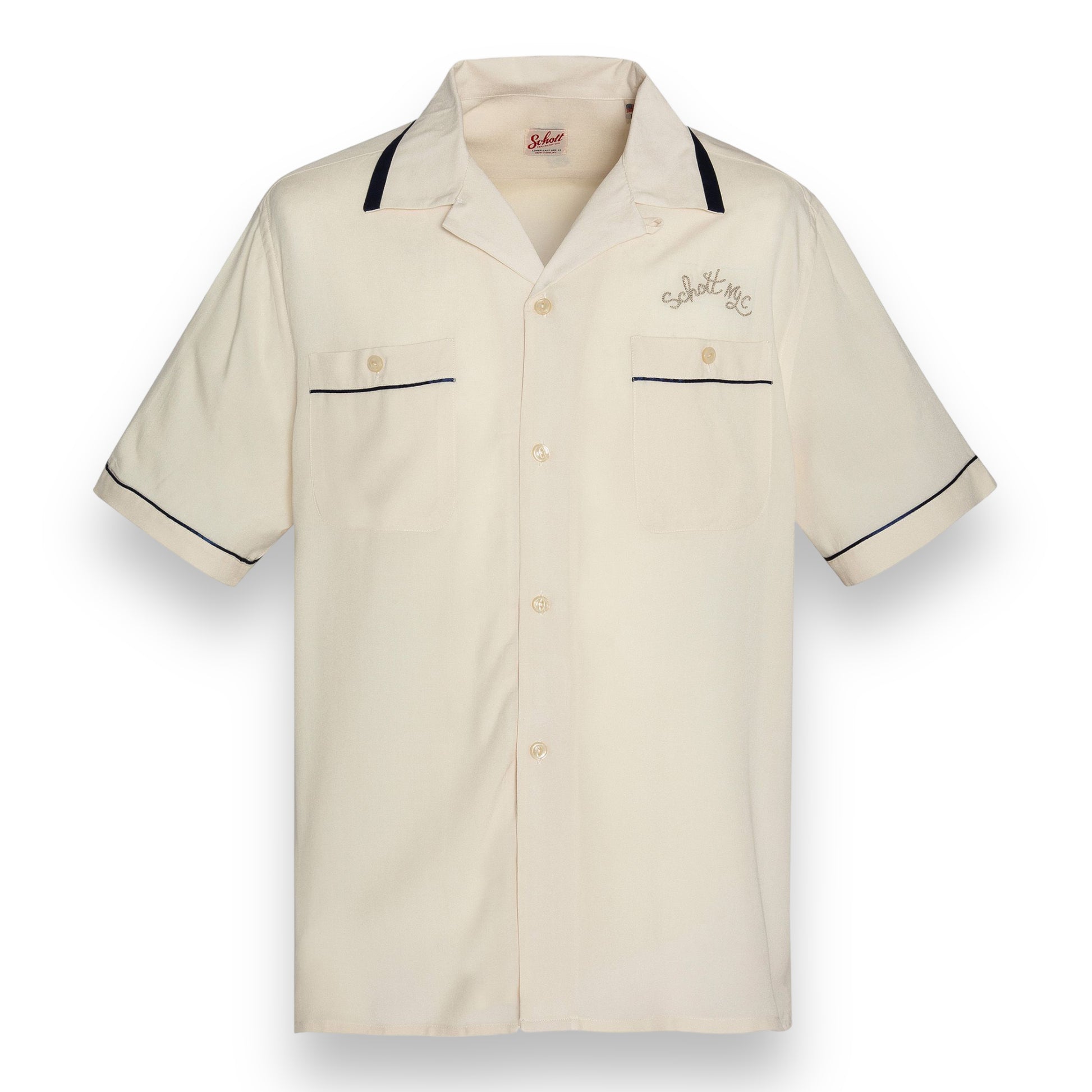 Schott Strike Bowling Shirt - Off White
