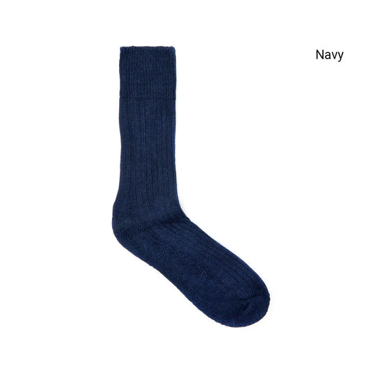 Alpaca Wool Cushion Sock - Navy