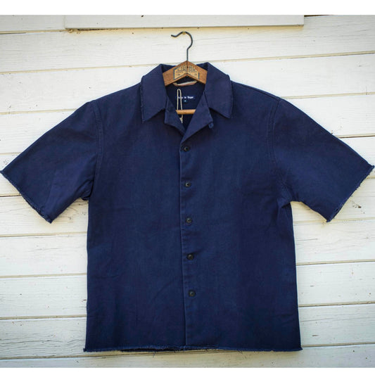 Fleurs de Bagne Worker Shirt - Used Blue