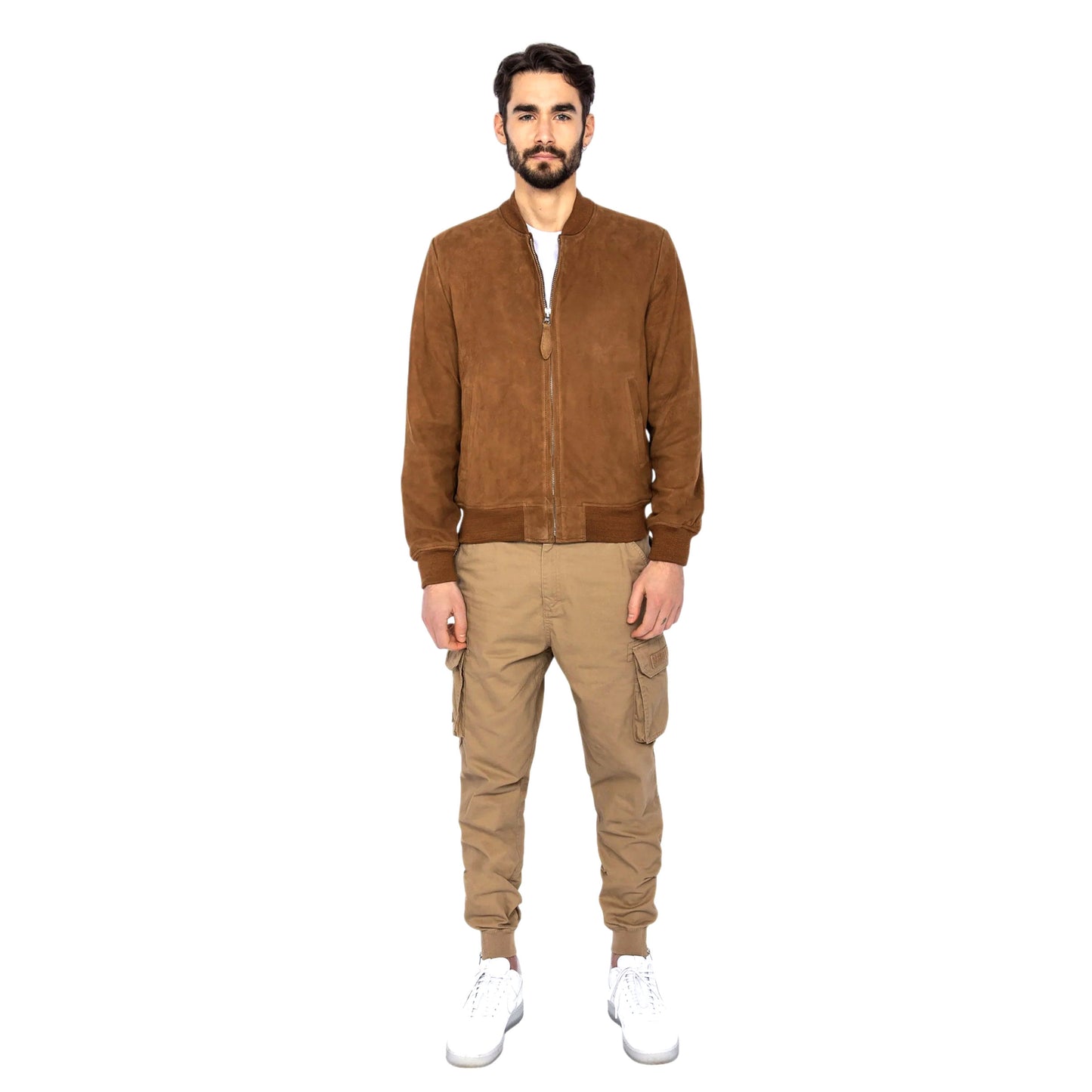 Casual jacket, goat leather - Rust