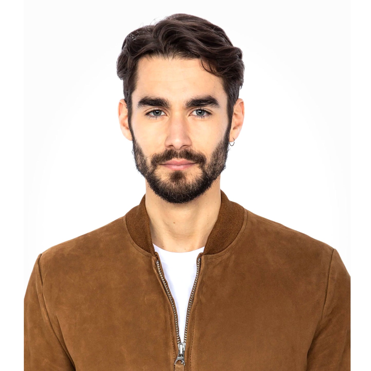Casual jacket, goat leather - Rust
