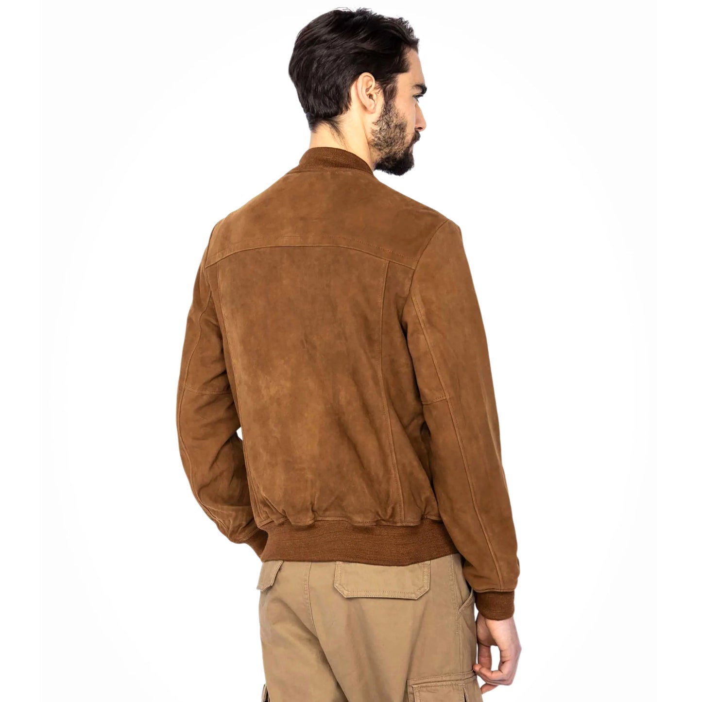 Casual jacket, goat leather - Rust
