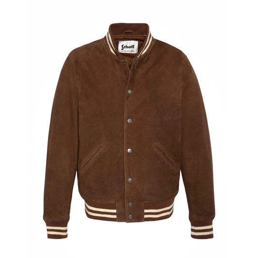 Varsity jacket, goat suede - light brown