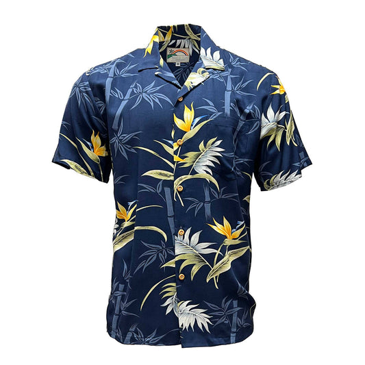 Paradise Found Hawaii Shirt Bamboo Paradise - Navy