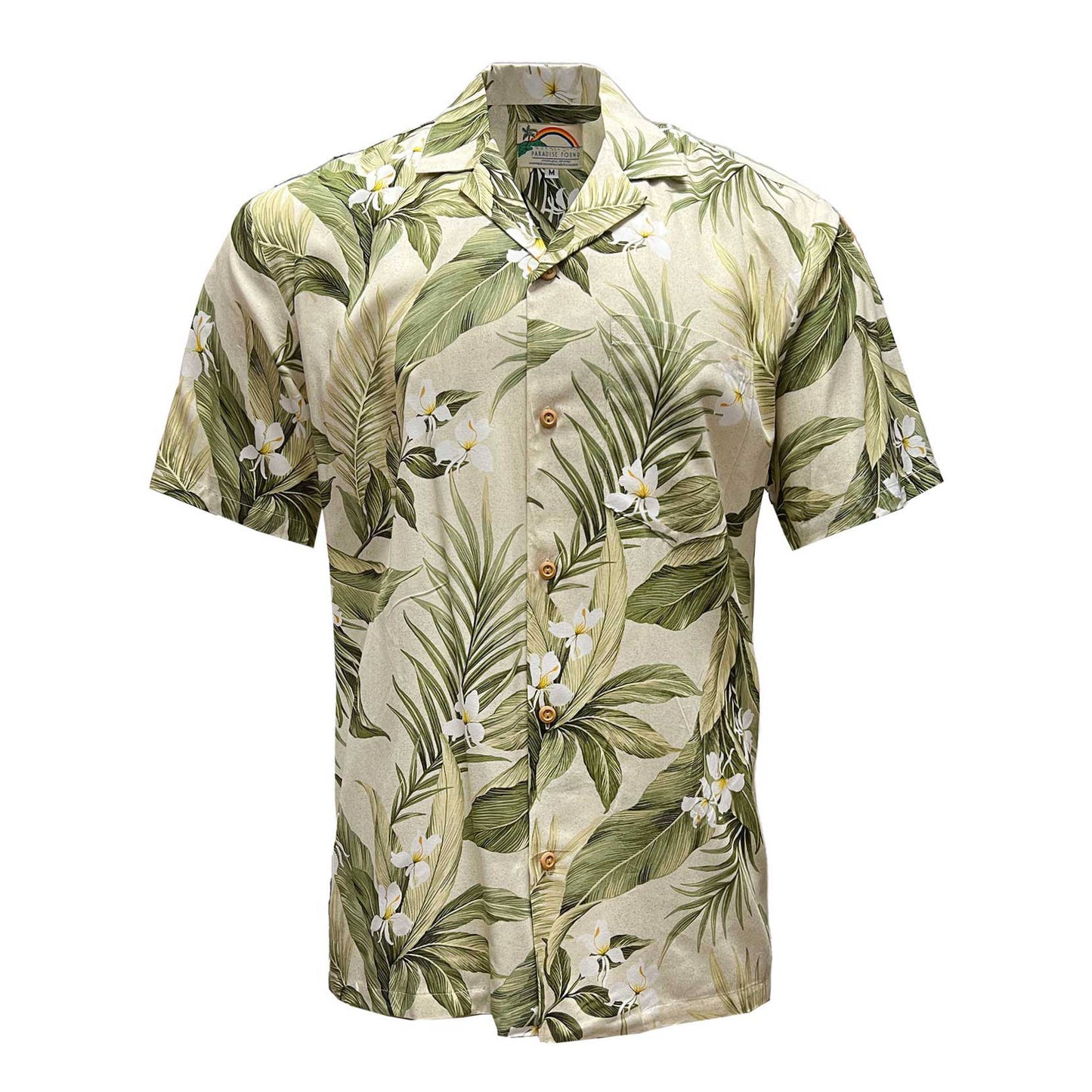 Paradise Found Hawaii Shirt White Ginger - Khaki