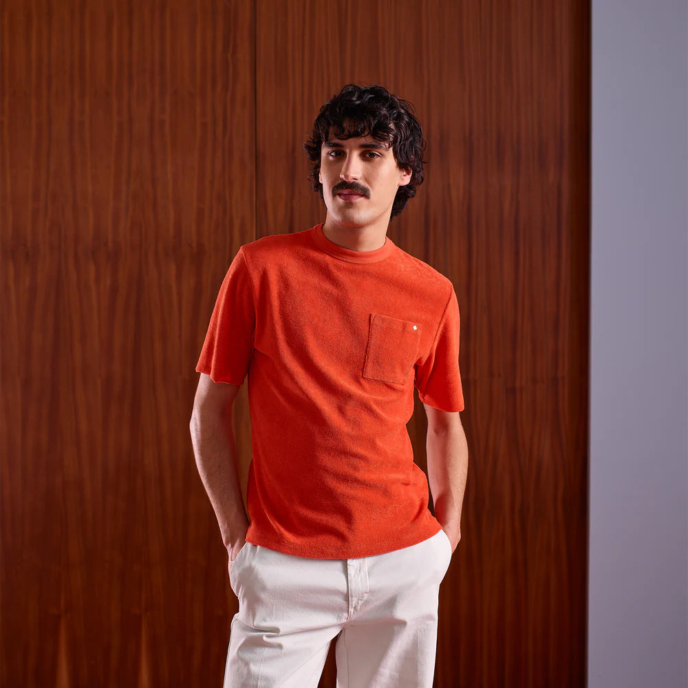 T-Shirt aus Frottee - Orange