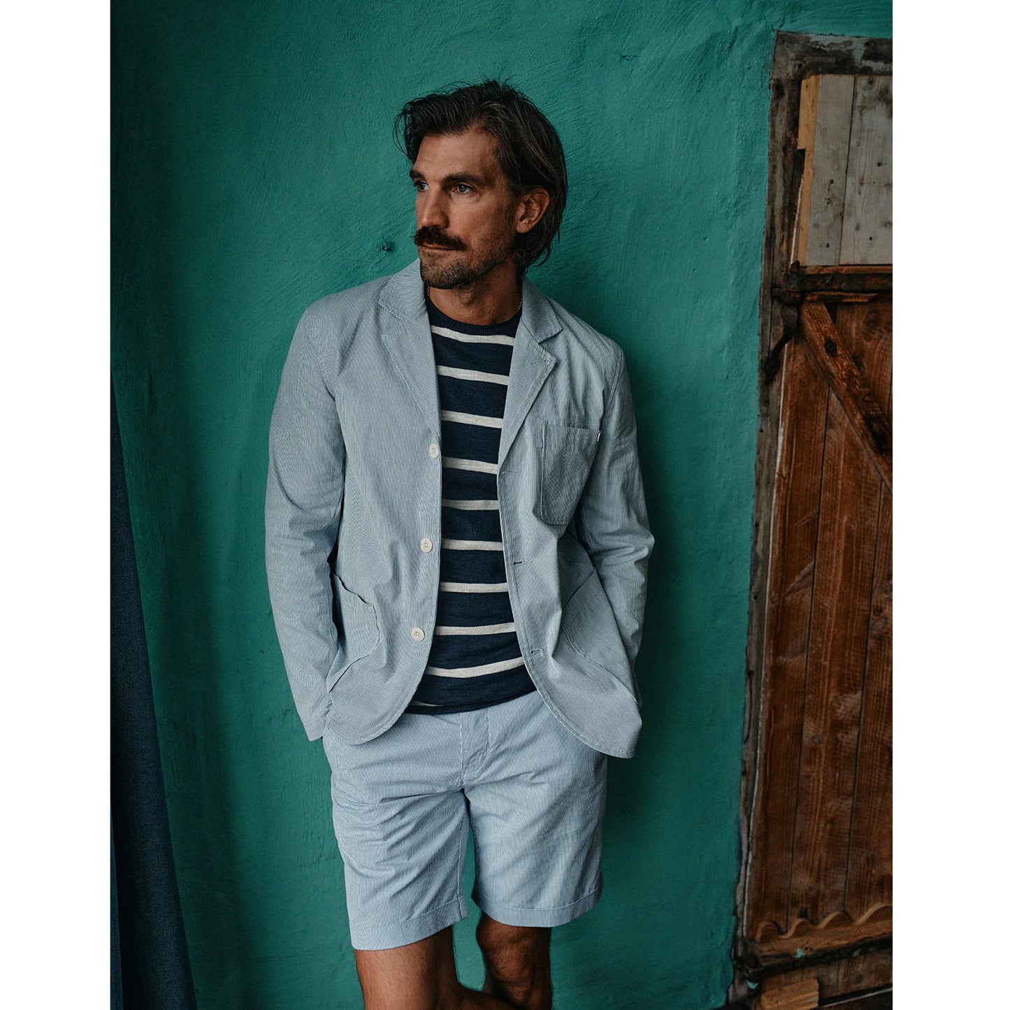 Blue De Genes Elak Riga Short - Blue Stripe