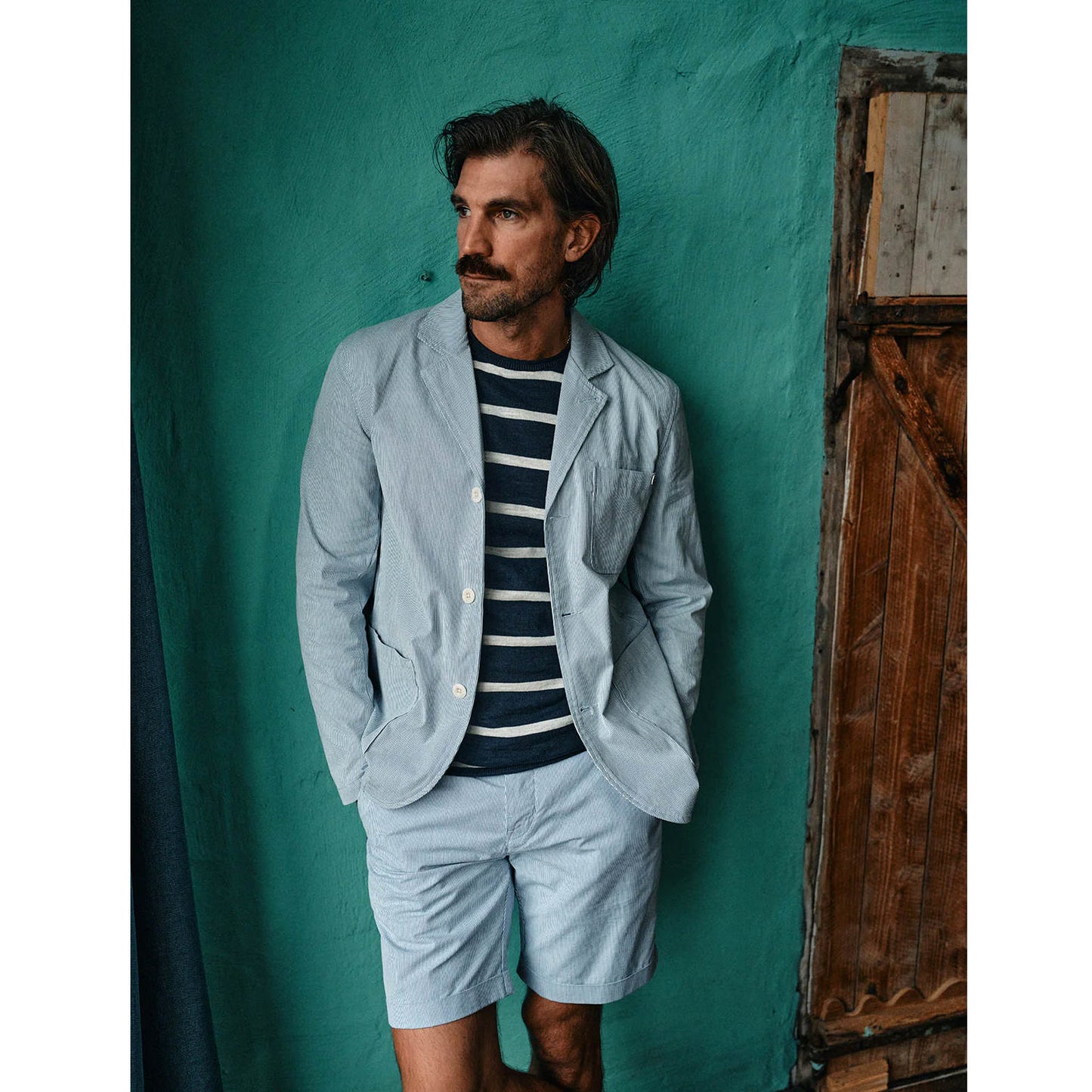 Blue de Genes Gabbiano Riga Blazer - Blue Stripe