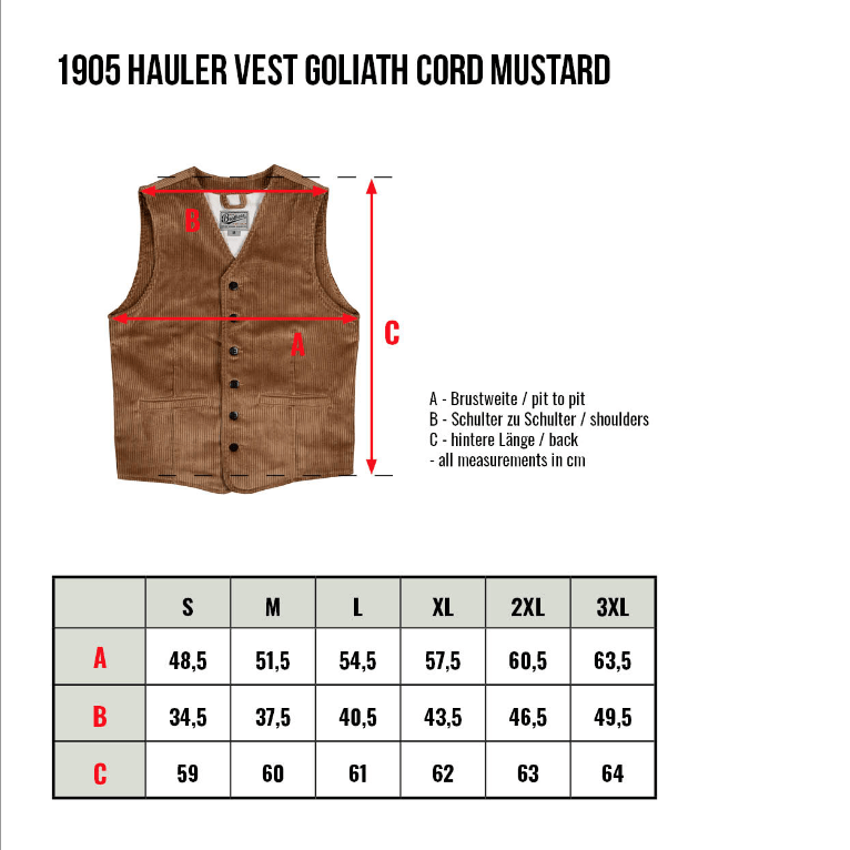 1905 Hauler Vest Cord - Mustard - L'Atelier