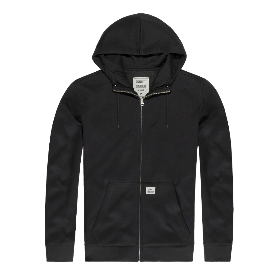 Vintage Hooded Zip Fleece 3020 - Black