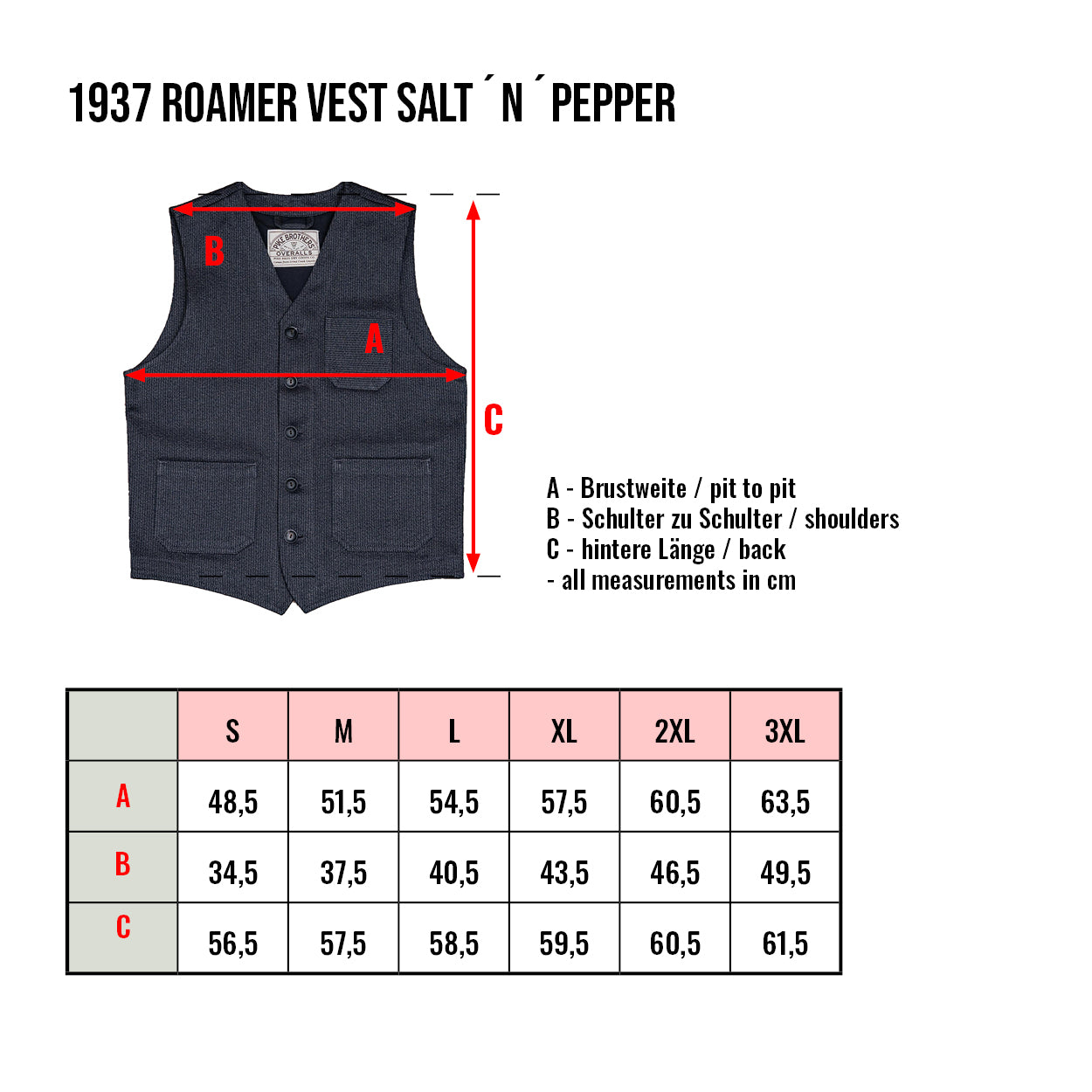 1937 Roamer Weste Französisch Salt´n Pepper