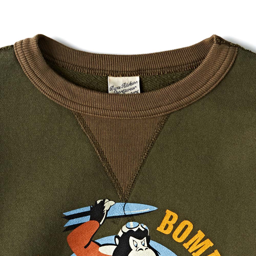 Crew Neck "451st Bomb.SQ" BR69065 - Olive