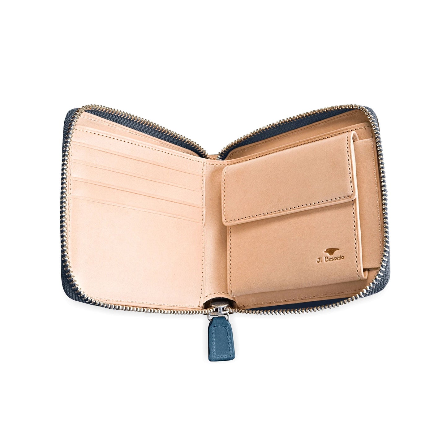 Bi-Fold Zip Wallet - Poseidonblau