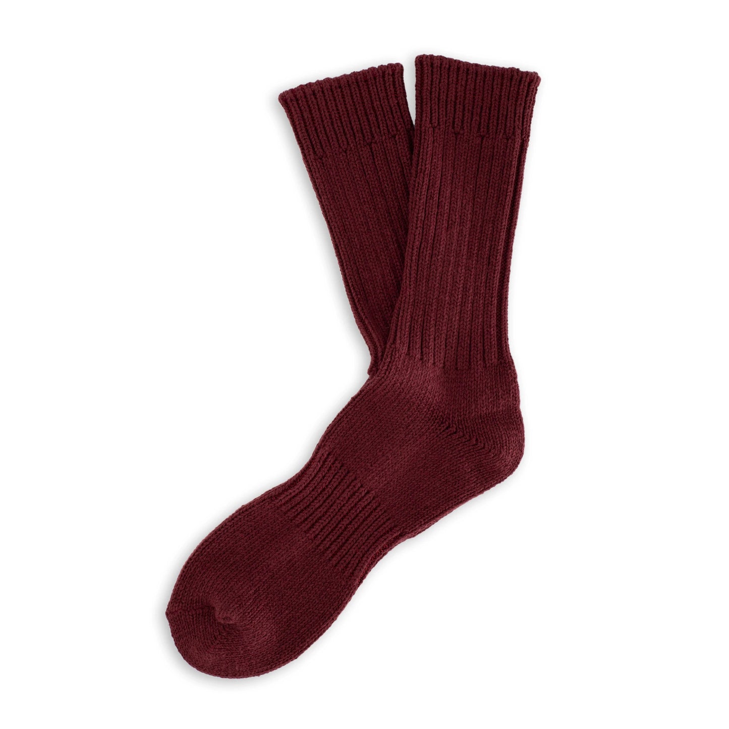 Color Block Ribbed - Burgundy