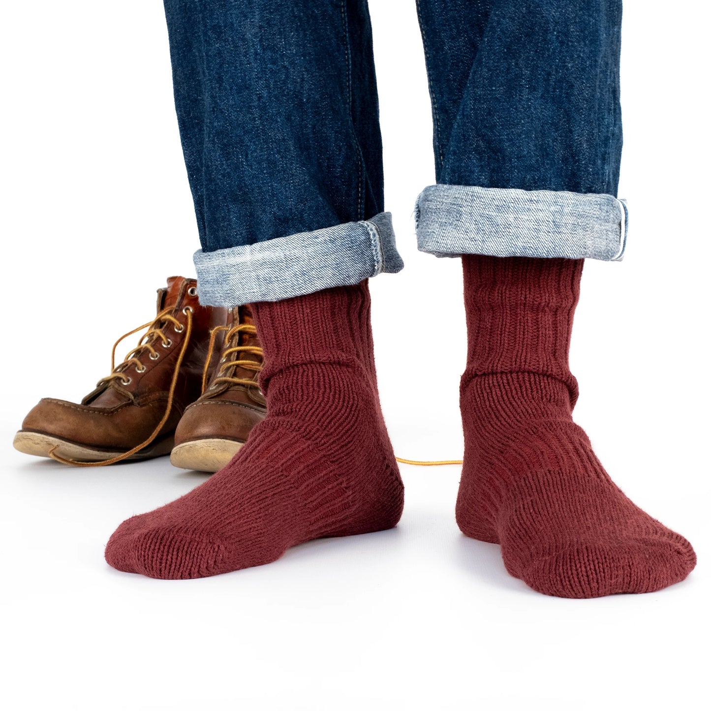 Color Block Ribbed - Burgundy