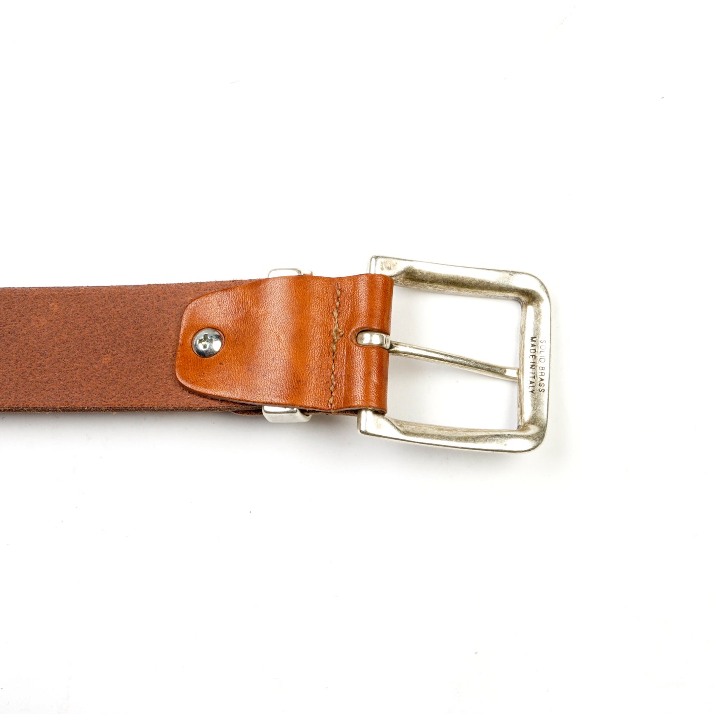 Dixon Silver Buckle - Cognac - 3,5 cm
