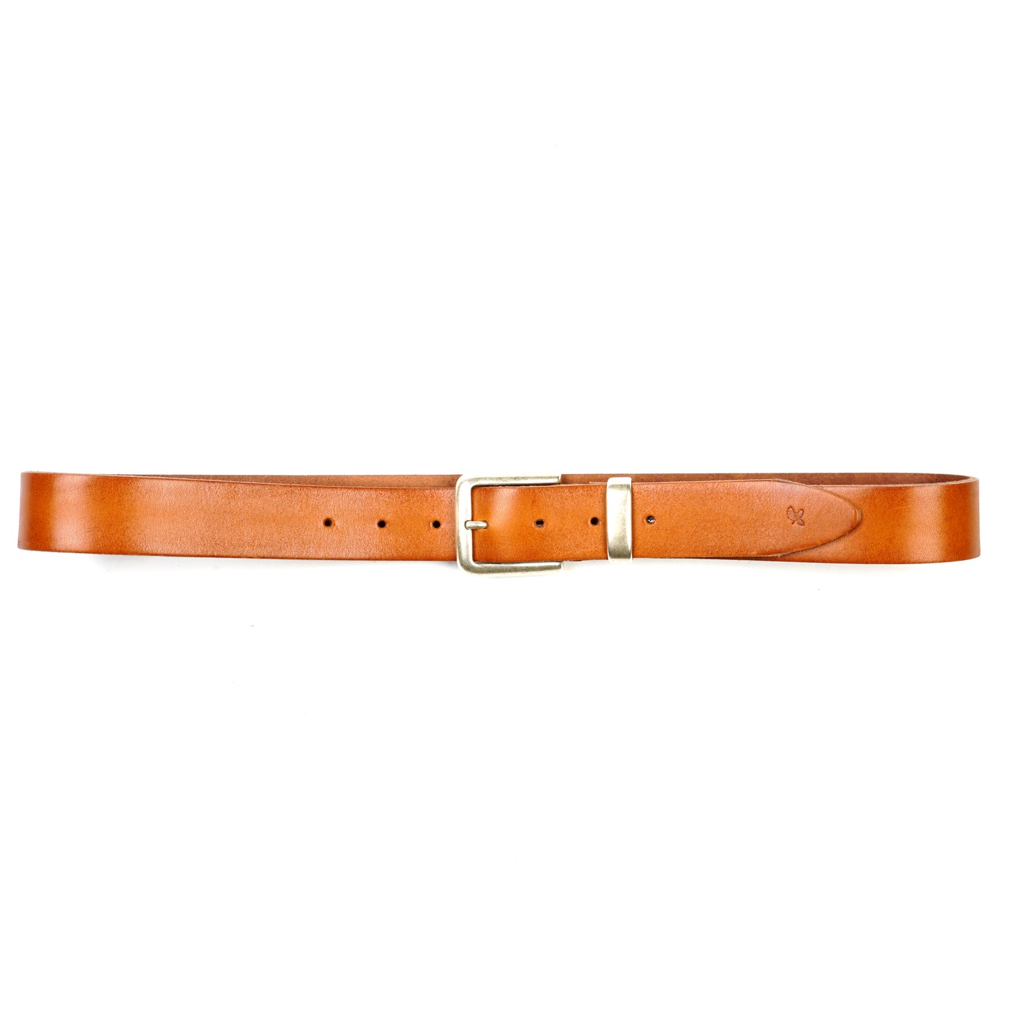 Dixon Silver Buckle - Cognac - 3,5 cm