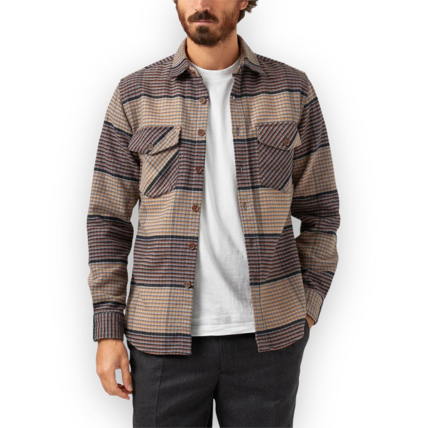 Litu Flanell-Überhemd - Braun