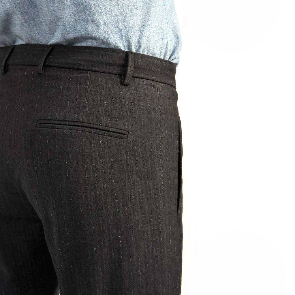Paul Fancy Stripe Chino - Gray