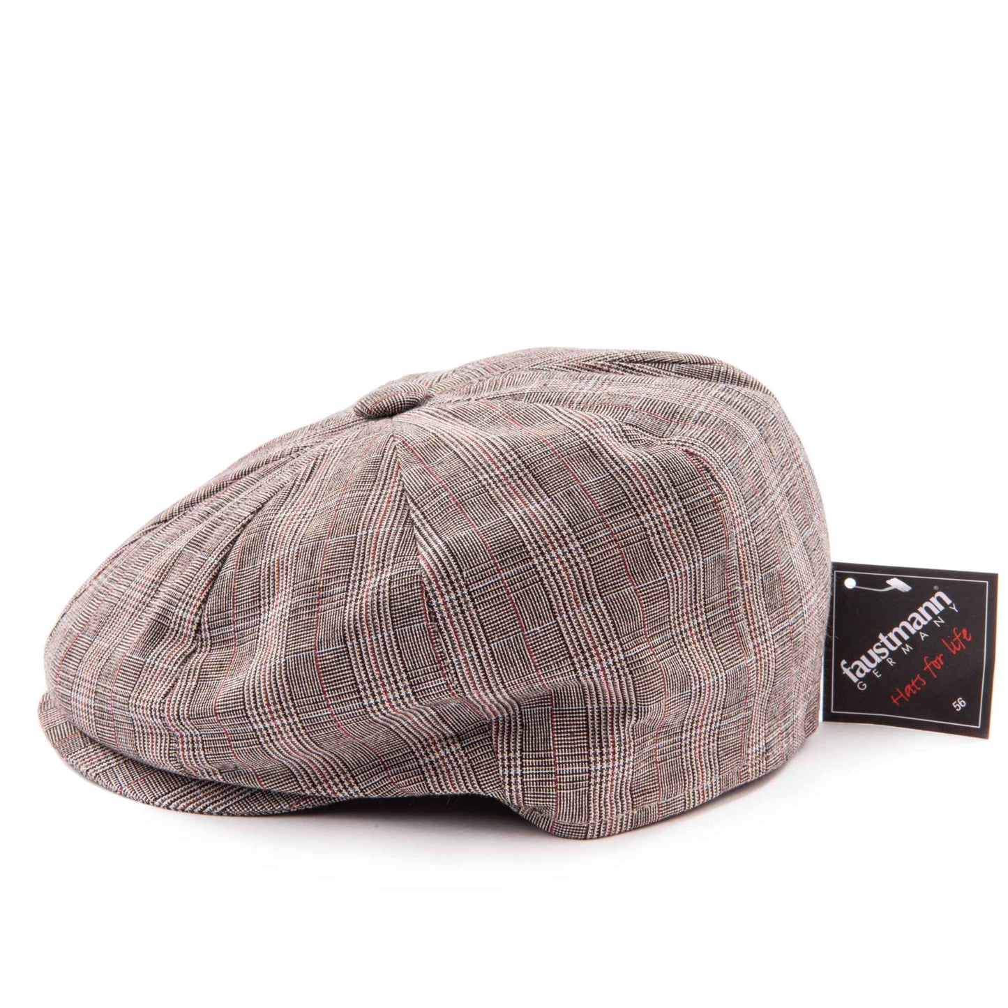 Gatsby Cap Cotton Check - Brown