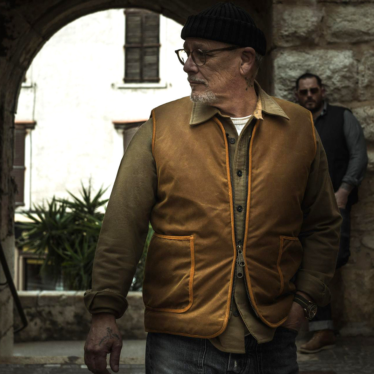 Weste Discipline Waxed - Gold