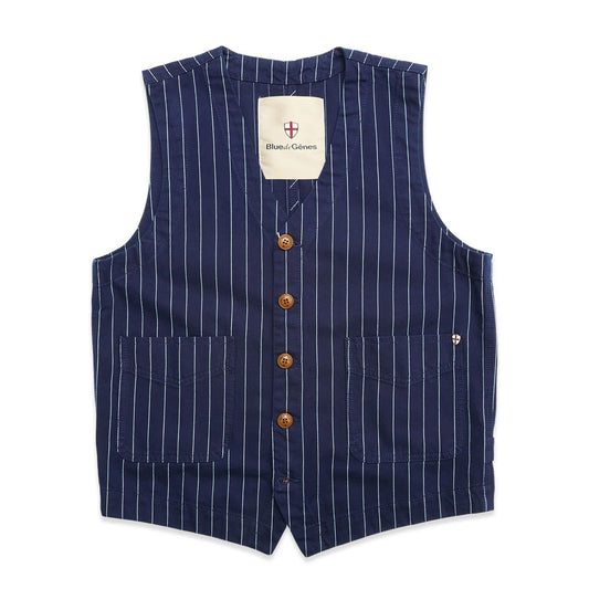 blue de genes Lumen Toll Gilet - Navy Stripe