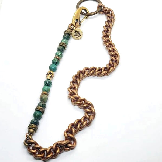 Skull Jasper Stone Wallet Chain