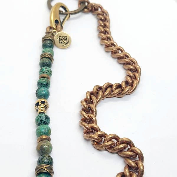 Skull Jasper Stone Wallet Chain