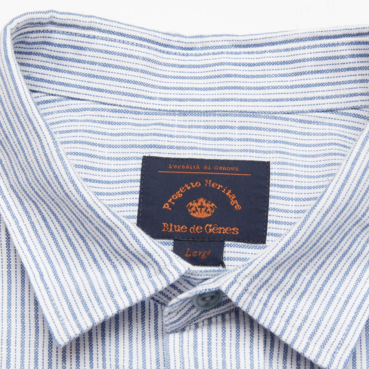 Enrico Grass Shirt - Navy Stripe