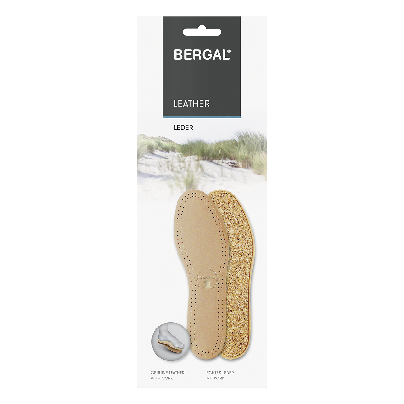 BERGAL Leather Insole – Vegetable-Tanned Leather & Cork