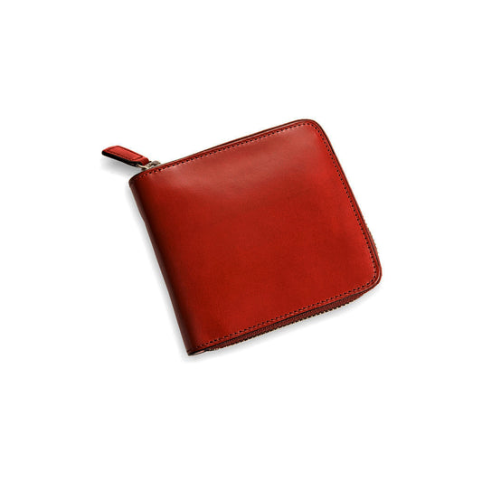 Il Bussetto Bi-Fold Zip Wallet Colored Inside - Tibetian Red