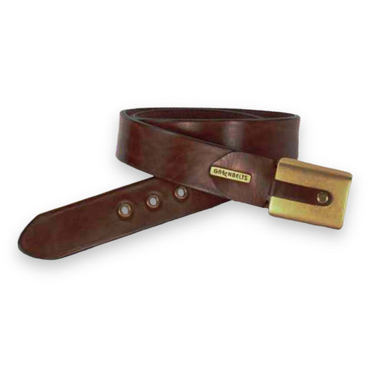 River Brass Folding Buckle  - Brown - 4cm