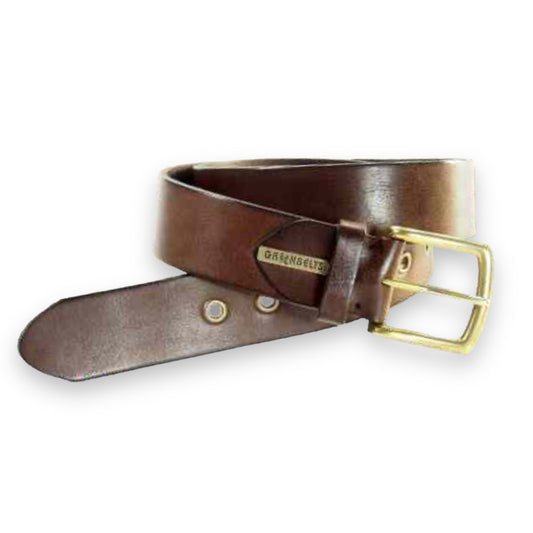 River Brass Buckle  - Brown - 4cm