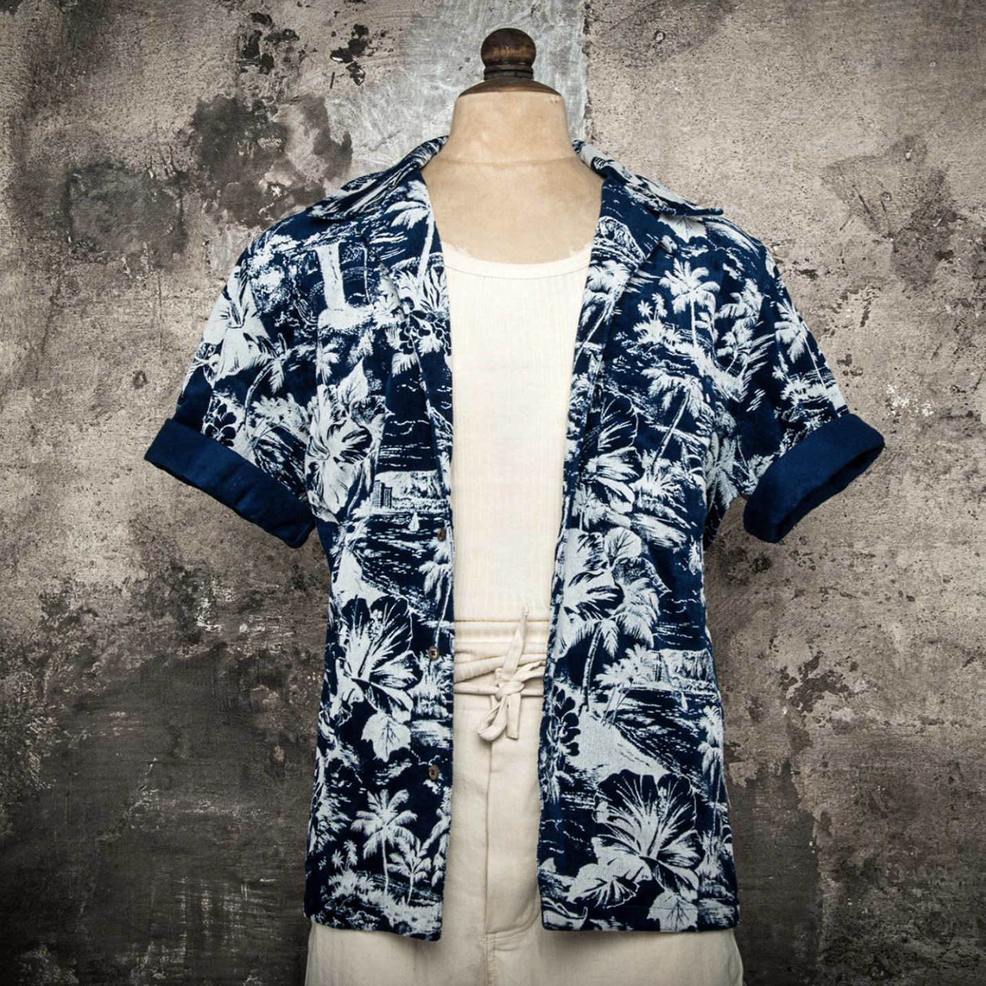 Indigo Hawaian Terry Shirt