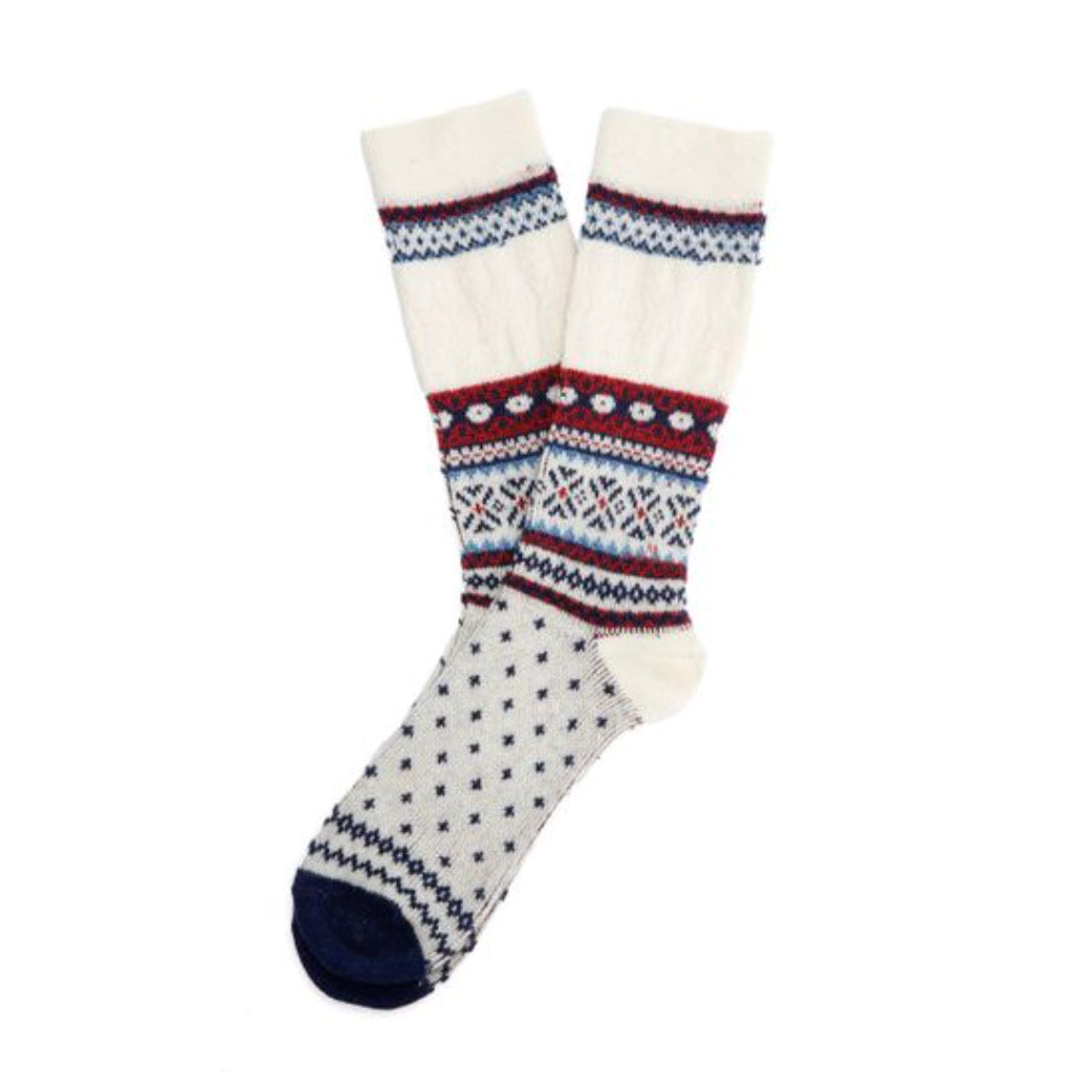 Snow Pattern Sock - Off White