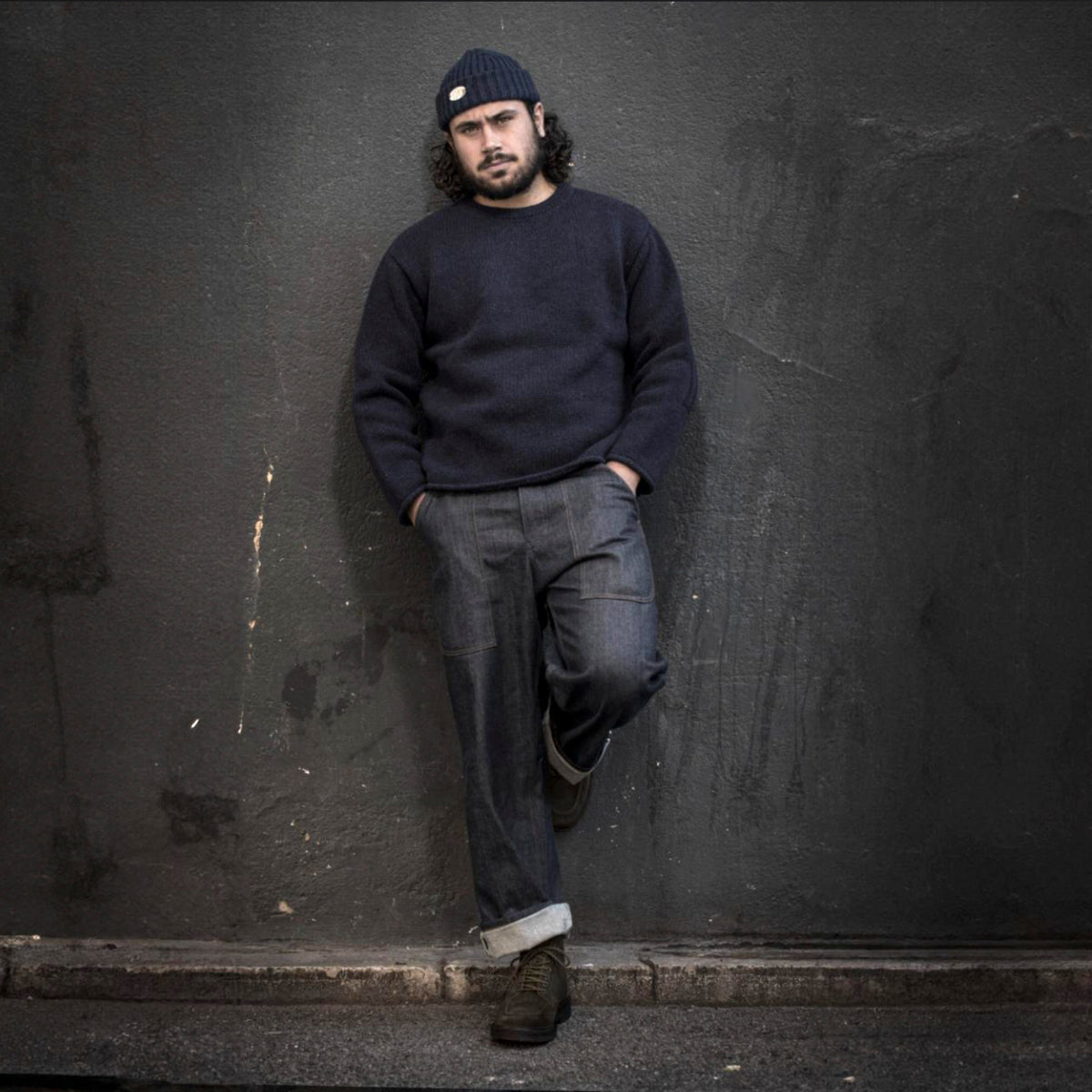 Fleurs de Bagne Mataf | navy Wool Fisherman Sweater