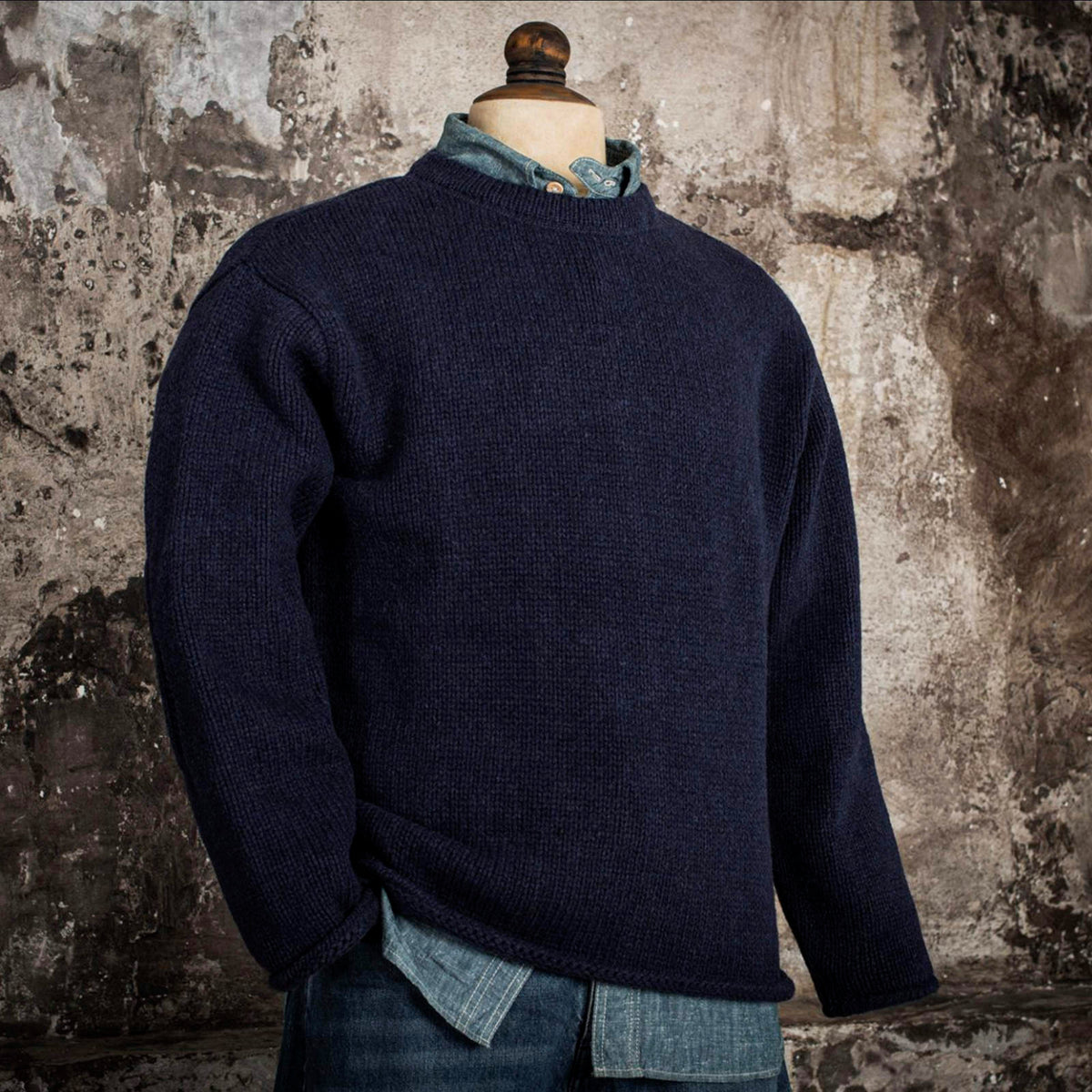Fleurs de Bagne Mataf | navy Wool Fisherman Sweater