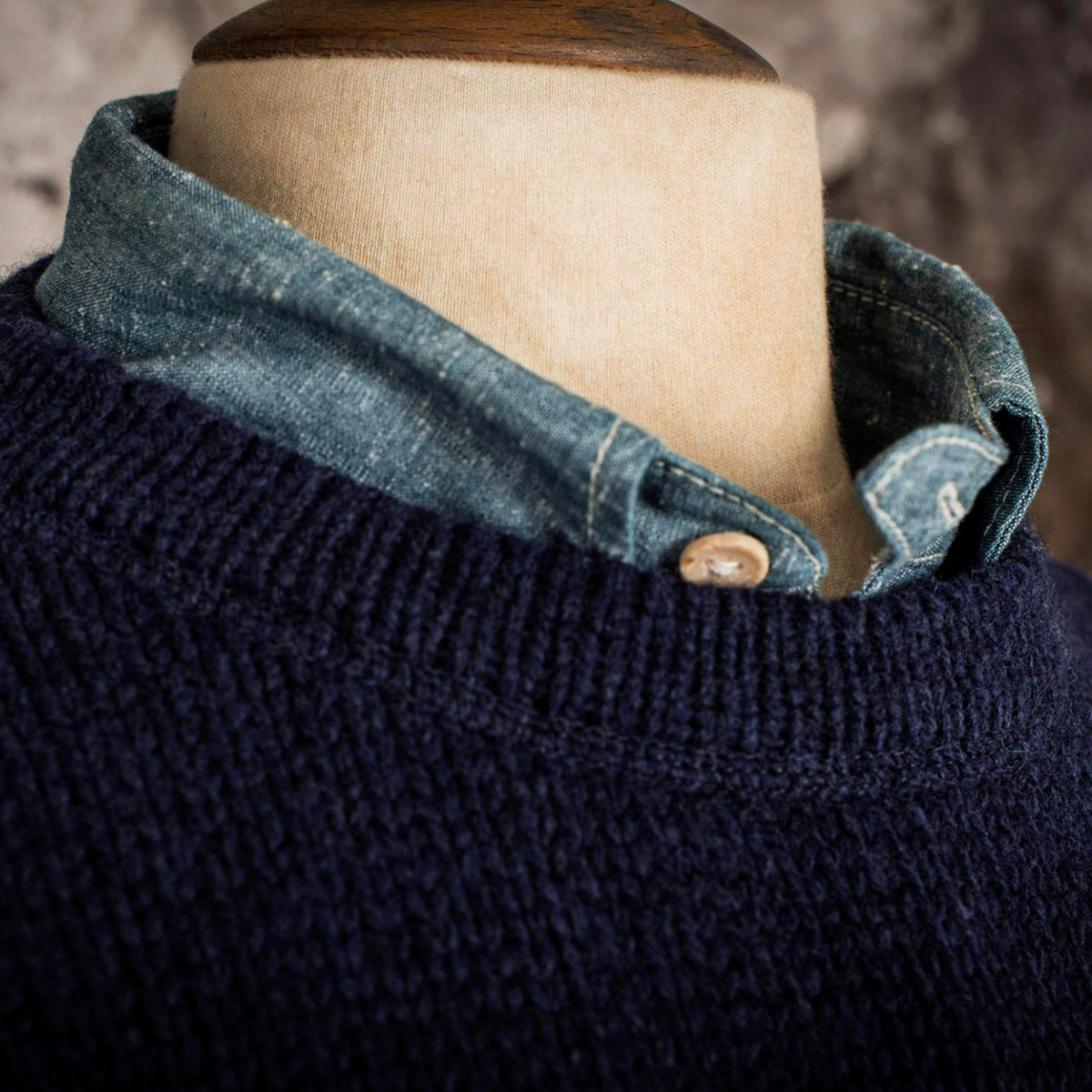 Fleurs de Bagne Mataf | navy Wool Fisherman Sweater
