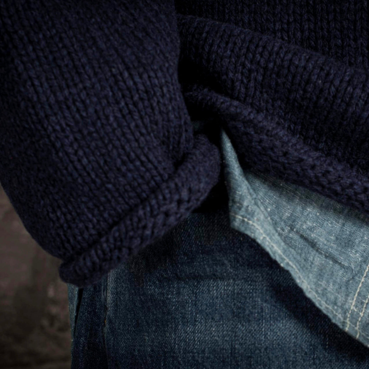 Fleurs de Bagne Mataf | navy Wool Fisherman Sweater