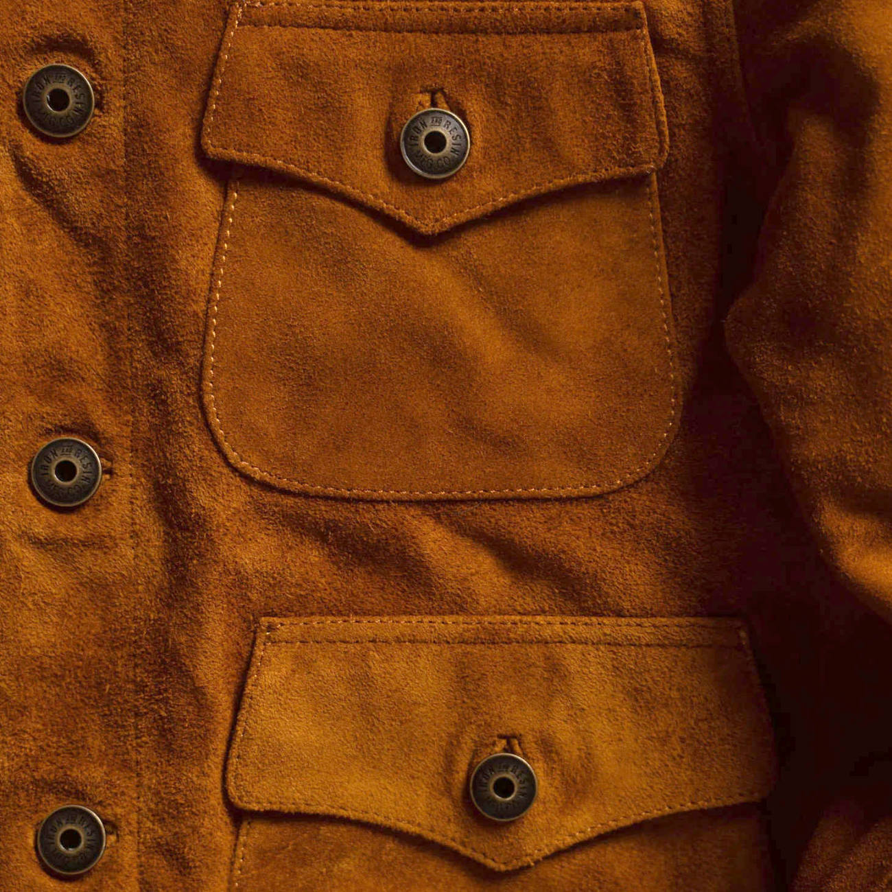 Iron & Resin Douglas Buffalo Suede Jacket - Cognac
