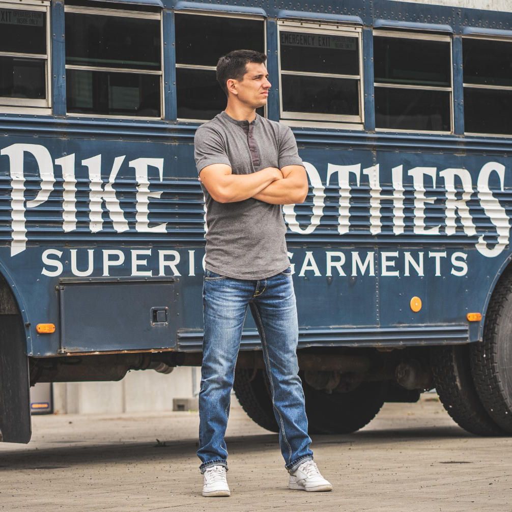 Pike Brothers 1927 Short Sleeve Henley - Indigo Melange