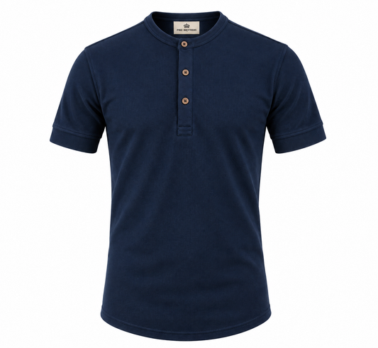1927 Henley Kurzarm - Mojaveblau